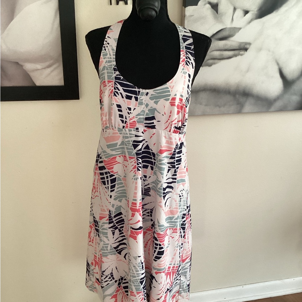 Columbia PFG Tropical Print halter Midi Dress